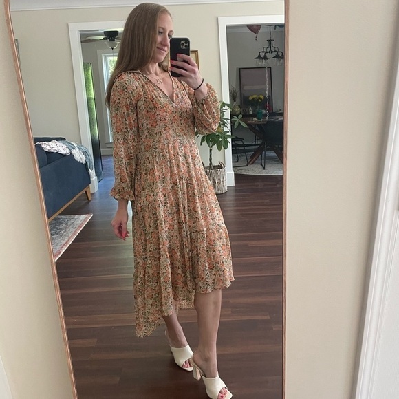STRADIVARIUS High/Low Flowy Boho Floral Dress Size Small - Picture 1 of 5